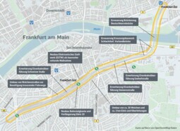 Karte Maßnahmen im Bereich Frankfurt Süd
